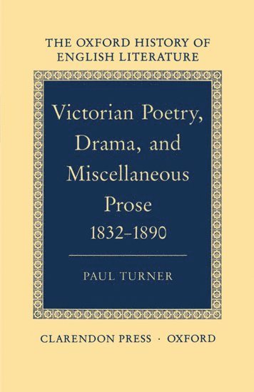 bokomslag Victorian Poetry, Drama, and Miscellaneous Prose 1832-1890