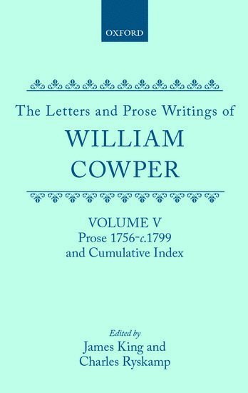 bokomslag The Letters and Prose Writings: V: Prose 1756-c.1799 and Cumulative Index