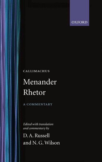 Menander Rhetor, D. A. Russell, N. G. Wilson - Menander Rhetor, Inbunden