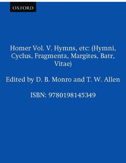 Homer Vol. V. Hymns, etc 1