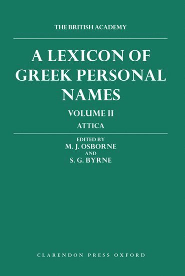 bokomslag A Lexicon of Greek Personal Names: Volume II: Attica
