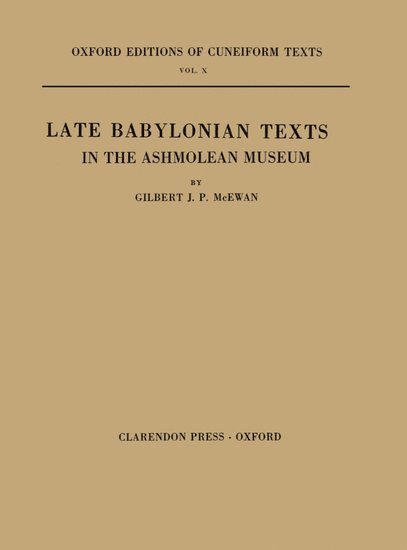 Late Babylonian Texts in the Ashmolean Museum