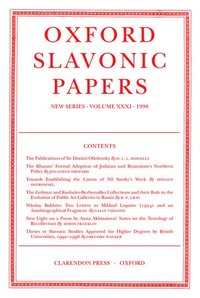 bokomslag Oxford Slavonic Papers: Volume XXXI (1998)