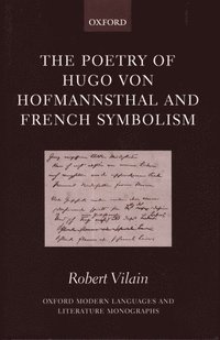 bokomslag The Poetry of Hugo von Hofmannsthal and French Symbolism