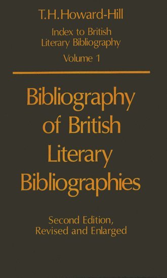 Bibliography of British Literary Bibliographies 1