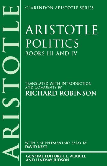 Aristotle - Politics: Books III and IV, Häftad