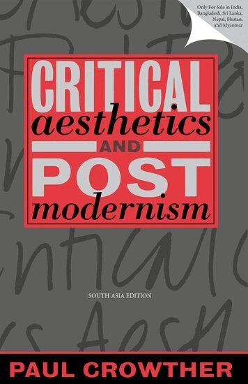 Paul Crowther - Critical Aesthetics and Postmodernism, Häftad