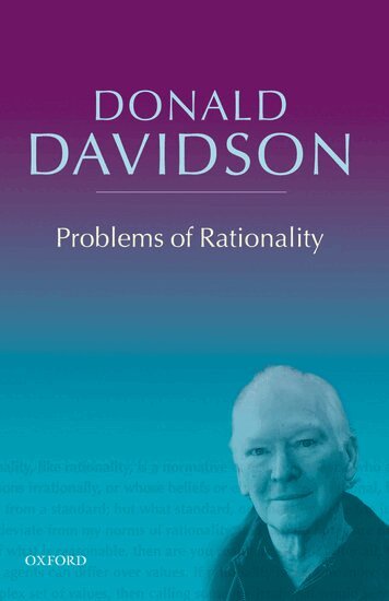 Donald Davidson - Problems of Rationality, Inbunden