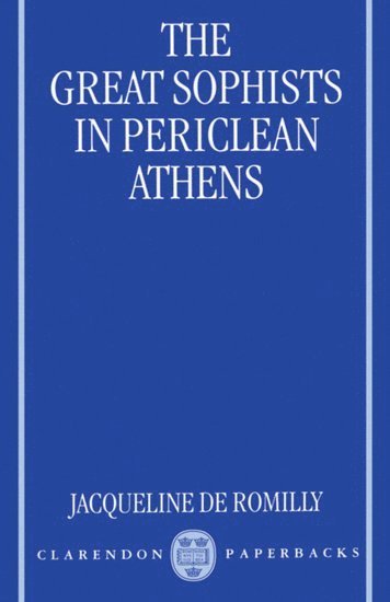 The Great Sophists in Periclean Athens 1