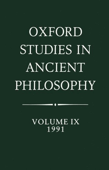 bokomslag Oxford Studies in Ancient Philosophy: Volume IX: 1991