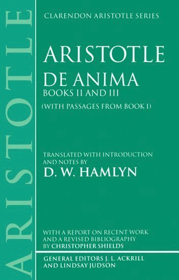 Aristotle, D. W. Hamlyn, David W. Hamlyn - De Anima, Häftad