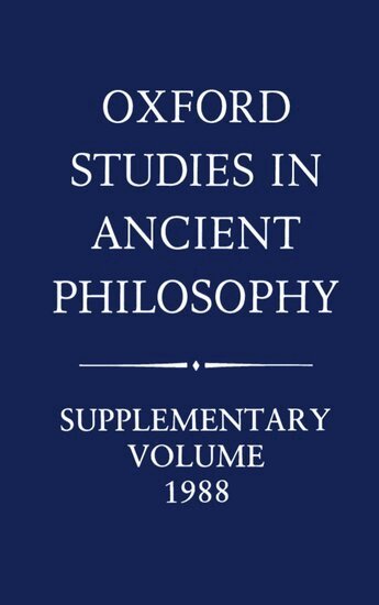 Julia Annas, Robert H. Grimm - Oxford Studies in Ancient Philosophy: Supplementary Volume: 1988, Inbunden