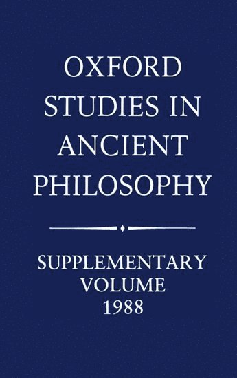 bokomslag Oxford Studies in Ancient Philosophy: Supplementary Volume: 1988