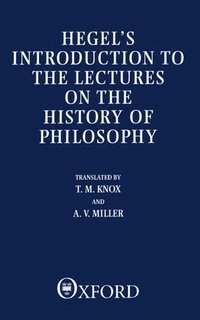 bokomslag Introduction to the Lectures on the History of Philosophy
