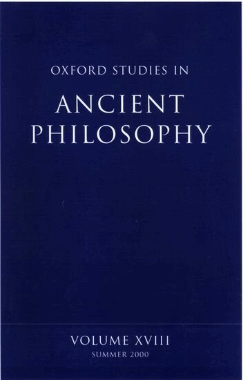 David Sedley - Oxford Studies in Ancient Philosophy: Volume XVIII, Inbunden
