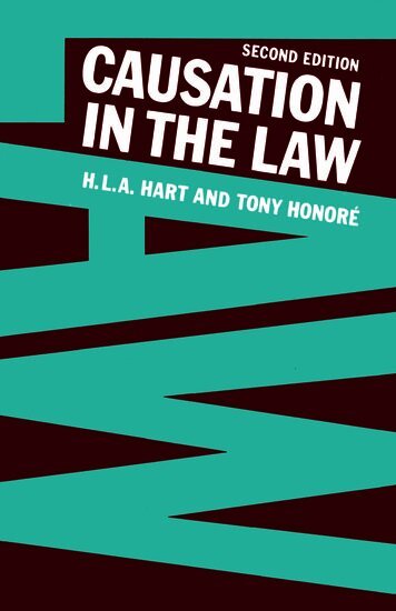H. L. A. Hart, Tony Honoré - Causation in the Law, Häftad