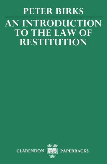 bokomslag An Introduction to the Law of Restitution