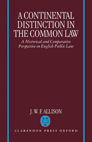 bokomslag Continental Distinction in the Common Law
