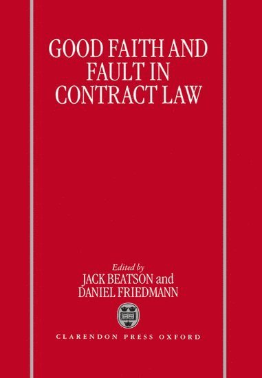 bokomslag Good Faith and Fault in Contract Law