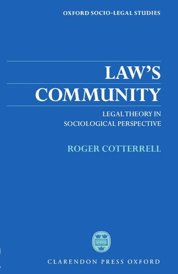 Roger Cotterrell - Law's Community, Häftad