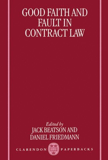 bokomslag Good Faith and Fault in Contract Law