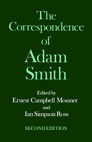 bokomslag The Glasgow Edition of the Works and Correspondence of Adam Smith: VI: Correspondence