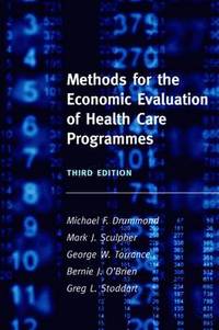 bokomslag Methods for the Economic Evaluation of Health Care Programmes