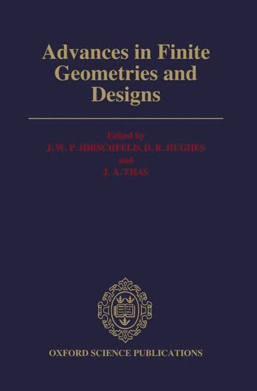 bokomslag Advances in Finite Geometries and Designs