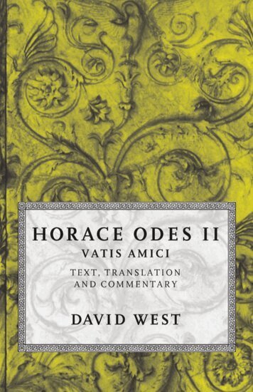 Horace, David West - Horace: Odes II: Vatis Amici, Häftad