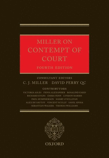 bokomslag Miller on Contempt of Court