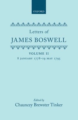 Tinker, TINKER - Letters of James Boswell V 2 C, Inbunden