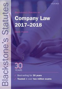 bokomslag Blackstone's Statutes on Company Law 2017-2018