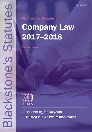 bokomslag Blackstone's Statutes on Company Law 2017-2018