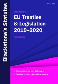 bokomslag Blackstone's EU Treaties & Legislation 2019-2020