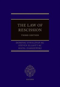 bokomslag The Law of Rescission
