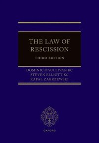 bokomslag The Law of Rescission