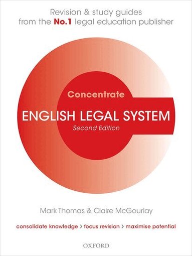 Mark Thomas, Claire McGourlay - English Legal System Concentrate, Häftad