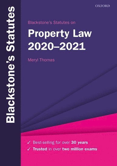 Meryl Thomas - Blackstone's Statutes on Property Law 2020-2021, Häftad