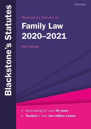 Rob George - Blackstone's Statutes on Family Law 2020-2021, Häftad