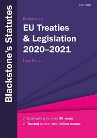 bokomslag Blackstone's EU Treaties & Legislation 2020-2021