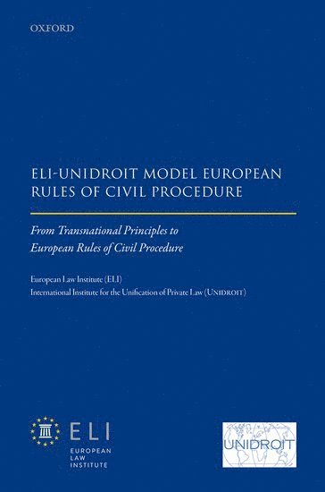 bokomslag ELI  Unidroit Model European Rules of Civil Procedure