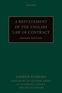 bokomslag A Restatement of the English Law of Contract