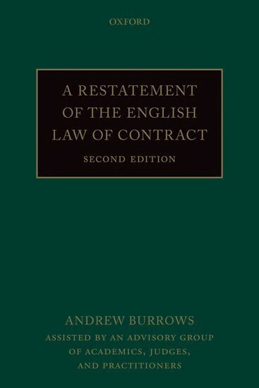 Andrew Burrows - A Restatement of the English Law of Contract, Häftad