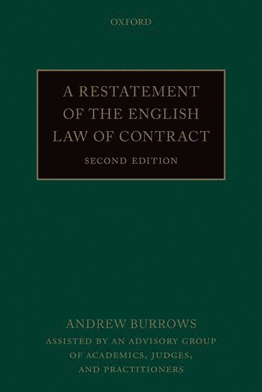 bokomslag A Restatement of the English Law of Contract