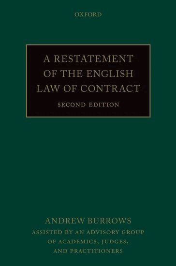 Andrew Burrows - A Restatement of the English Law of Contract, Inbunden