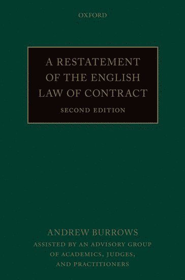 bokomslag A Restatement of the English Law of Contract