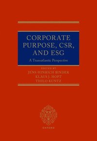 bokomslag Corporate Purpose, CSR, and ESG