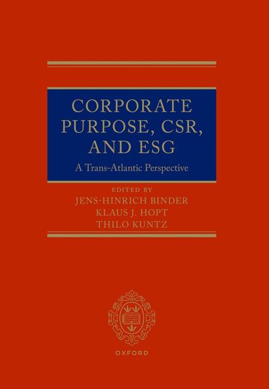 bokomslag Corporate Purpose, CSR, and ESG