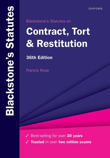 Francis Rose - Blackstone's Statutes on Contract, Tort & Restitution, Häftad