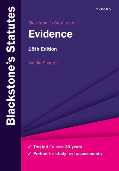 Amelia Shooter - Blackstone's Statutes on Evidence, Häftad